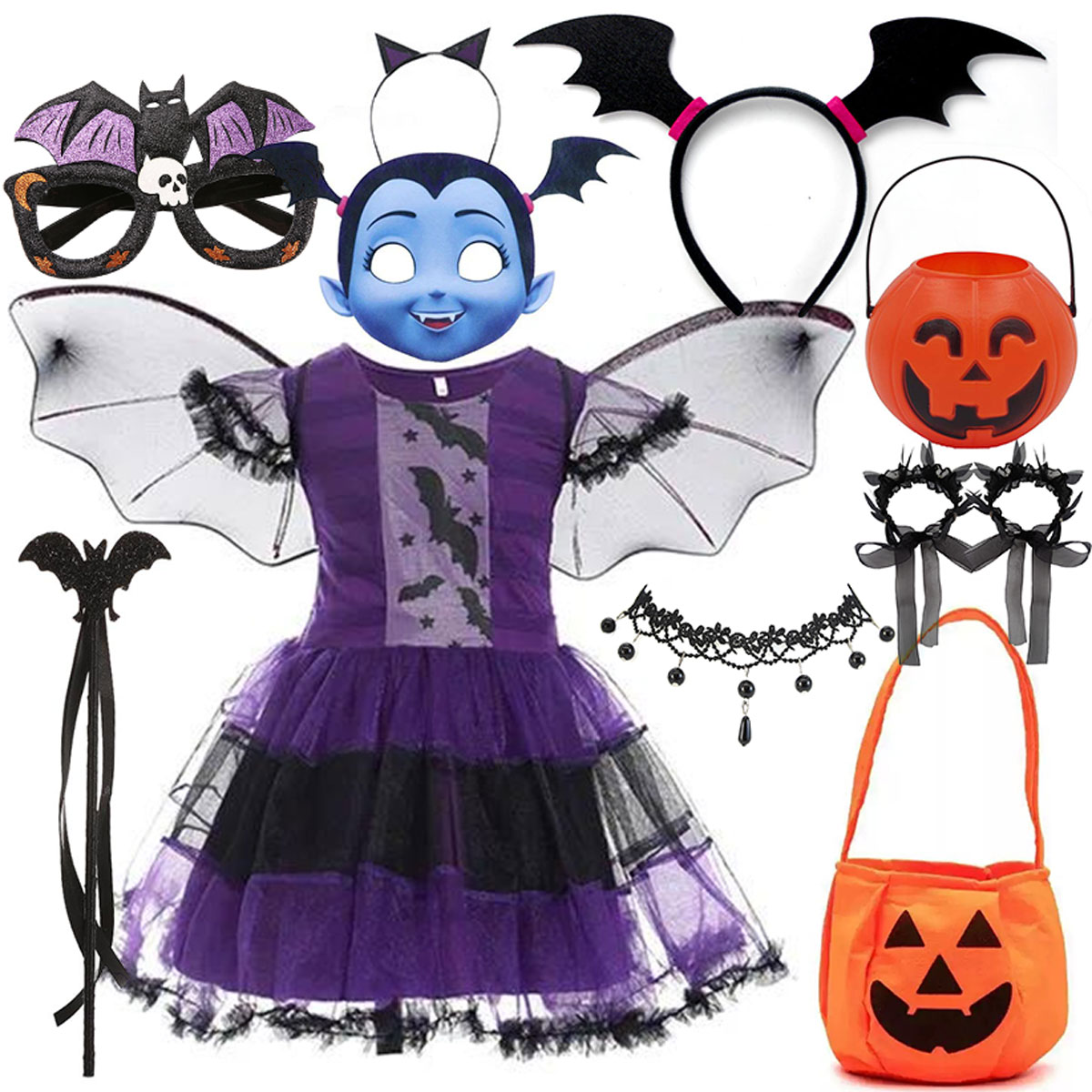 Girls Halloween Vampire Bat Co - Kids Face Mask ulasan dan harga